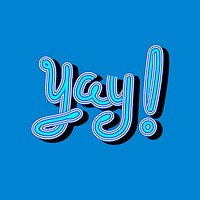Yay! blue shades psd word sticker