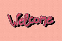 Vector Welcome pink with peachy background typography