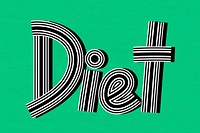 Retro diet psd text typography