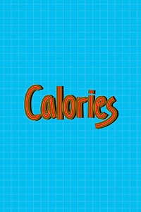 Calories text lettering retro style line font calligraphy