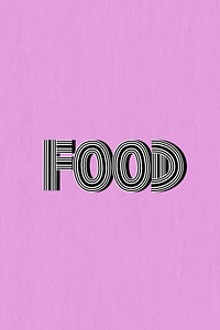 Retro food lettering psd concentric effect font calligraphy