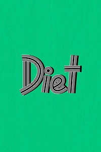 Diet text psd hand drawn concentric font typography