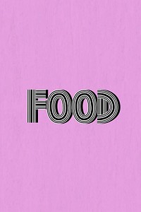 Food word hand drawn concentric font typography