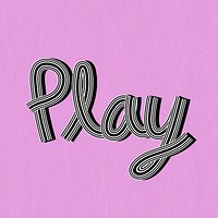 Retro play text psd health word multi line font typography