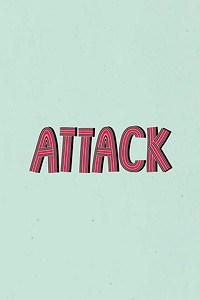 Retro attack lettering concentric effect font typography