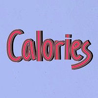 Psd calories word hand drawn concentric font typography