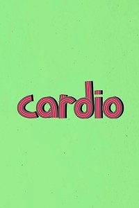 Retro cardio health word multi line font typography