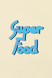 Super food text psd health word concentric font typography hand drawn