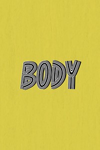 Body word hand drawn concentric font typography