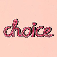 Retro choice psd doodling text typography
