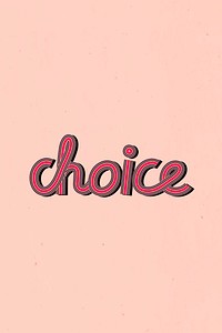 Retro choice text vector lettering concentric font typography