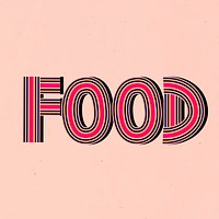 Retro food psd text lettering line font typography