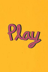 Retro play text vector lettering concentric font typography