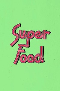 Super food word hand drawn concentric font typography