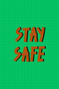 Stay safe text psd hand drawn concentric font typography