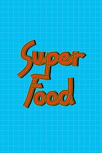 Retro super food psd line font typography hand drawn