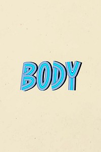 Retro body word concentric font typography