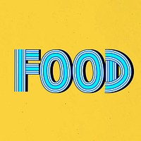 Retro doodling psd food word concentric font typography