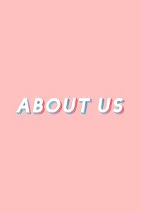 About us phrase isometric font shadow typography