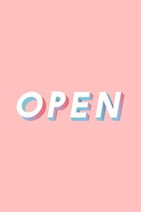 Open text isometric font shadow typography