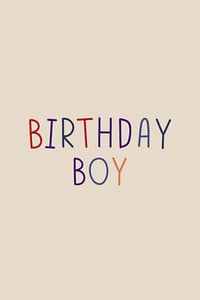 Birthday boy multicolored word illustration