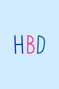 HBD colorful clipart word graphic