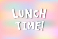 White lunch time! doodle typography on a pastel background vector