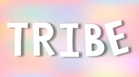 Tribe doodle typography on a pastel background vector