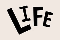 Black life doodle typography on beige background vector