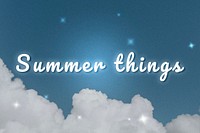 Summer things neon light typography text