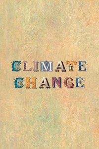 Climate Change word vintage victorian typography lettering