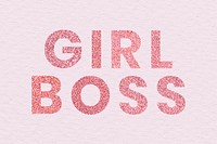 Girl Boss red sparkly word typography