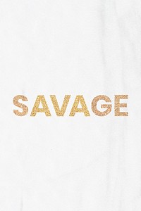 Glittery savage typography on a white marble social template background