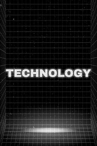 TECHNOLOGY glowing typography design on black