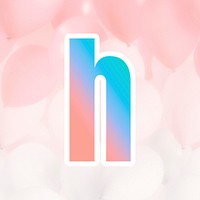 Psd letter h colorful gradient typography