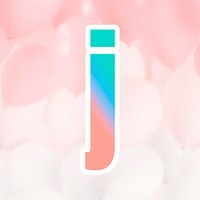 Psd letter j colorful gradient typography
