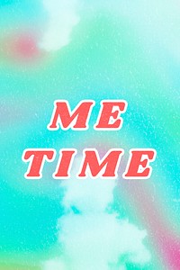 Retro blue Me Time trendy quote aesthetic