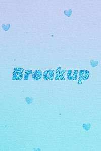 Glittery breakup word lettering font