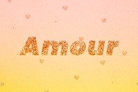 Amour gold glitter word font