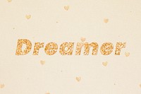 Gold dreamer glitter word font
