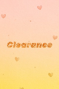 Clearance gold glitter text effect