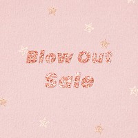 Blow out sale typography on star patterned background