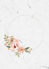 Round frame psd paper craft flower design