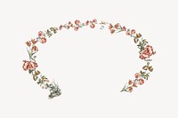 Floral border collage element, botanical aesthetic design vector