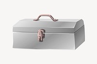 Chrome toolbox clipart, Glitch game illustration vector. Free public domain CC0 image.