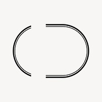 Oval line frame design element vector