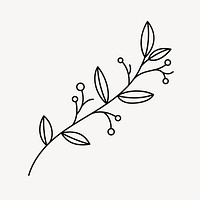 Leaves line art design element vector