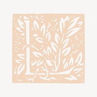 Botanical L monogram design element vector