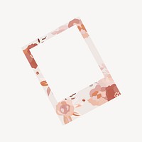 Instant photo frame collage element, floral design vector