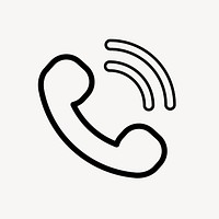 Ringing phone icon, line art design vector